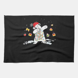 Linge De Cuisine Ours polaire père Noël Lumières de Noël Ours Lover