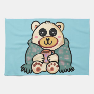 Linge De Cuisine Ours polaire personnalisé avec café Art mignon d