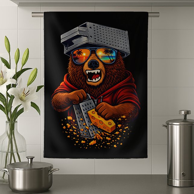 Linge De Cuisine Ours Rétro Avec Chapeau Râpe À Fromage Et Lunettes (Créateur téléchargé)