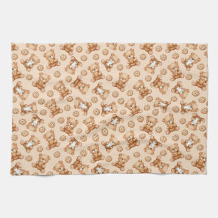Linge De Cuisine Ourson lait et cookies mignon motif sans couture