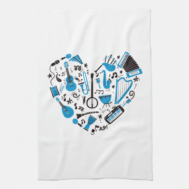 Linge De Cuisine Outil de coeur Musicien (Vertical)