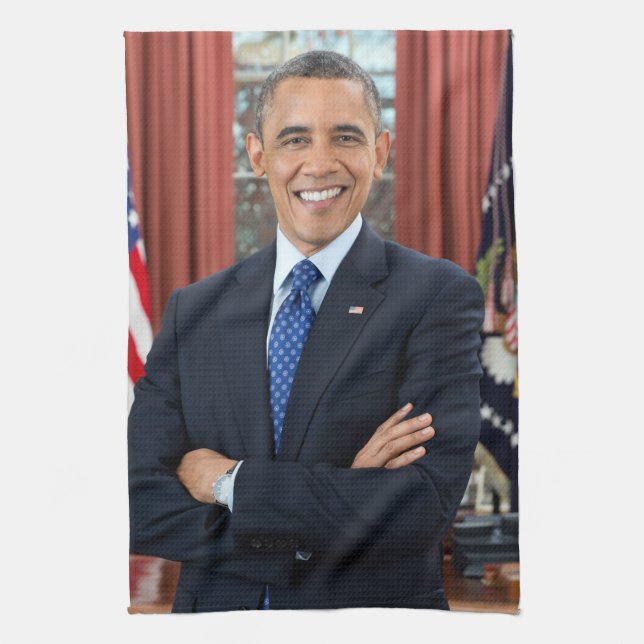 Linge De Cuisine Oval Office Portrait, Obama Barack Président des É (Vertical)
