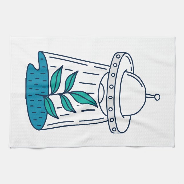Linge De Cuisine OVNI Aliens (Horizontal)
