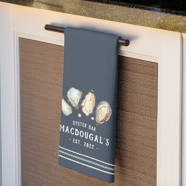 Linge De Cuisine Oyster & Pearl Nom de famille personnalisé Oyster  (Créateur téléchargé)