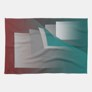 Linge De Cuisine Pages turquoises en gris bordeaux