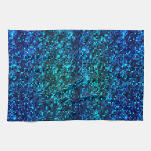 Linge De Cuisine Paillettes Bleu et Vert Glamour Océan