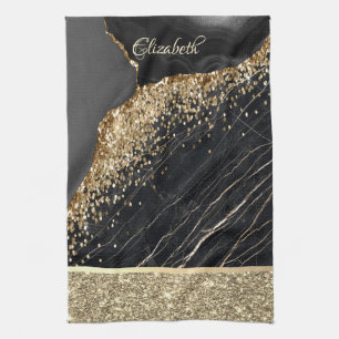 Linge De Cuisine Paillettes de glitter doré élégant et stylé sur ma