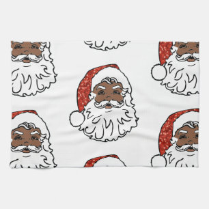Linge De Cuisine paillettes noir santa claus