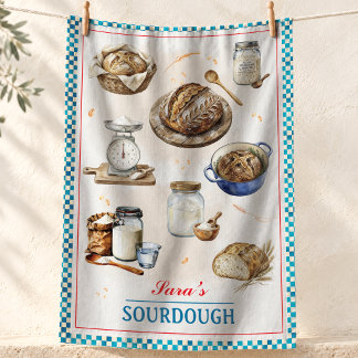Linge De Cuisine Pain de campagne au levain avec garniture à carrea