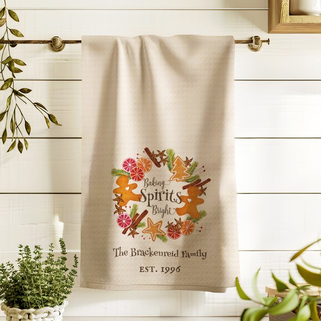 Linge De Cuisine Pain d'épices Citrus épices Wreath Noël (Créateur téléchargé)