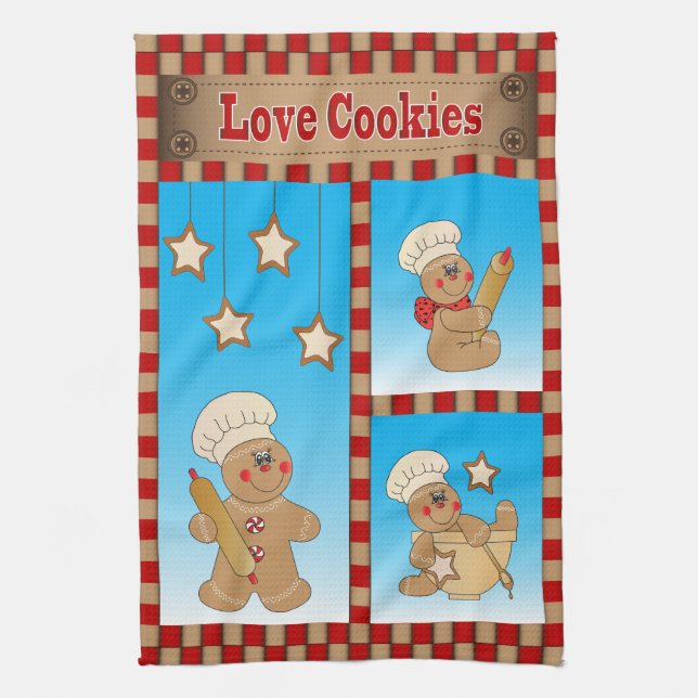 Linge De Cuisine Pain d'épices Hommes Bakers Love Cookies (Vertical)