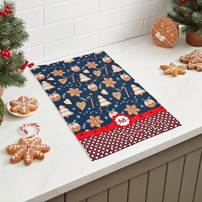 Linge De Cuisine Pain d'épices monogramme noël (Créateur téléchargé)