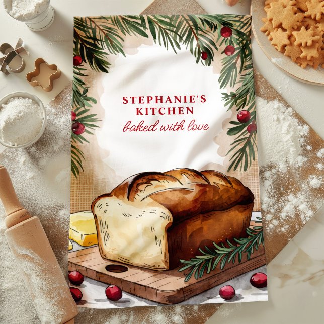Linge De Cuisine Pain rustique Noël personnalisé (Créateur téléchargé)