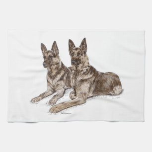 Linge De Cuisine Paire de chiens bergers allemands
