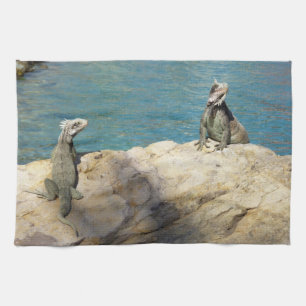 Linge De Cuisine Paire d'Iguanes Photographie de faune tropicale