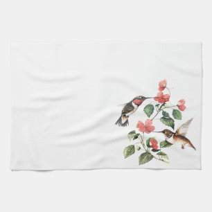 Linge De Cuisine Paires florales vintages douces de colibris