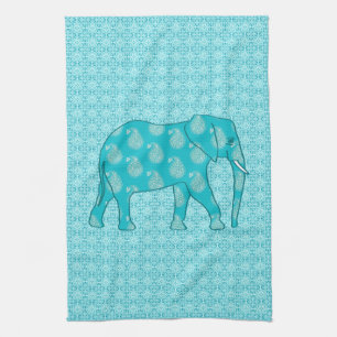 Linge De Cuisine Paisley - bleu turquoise et aqua