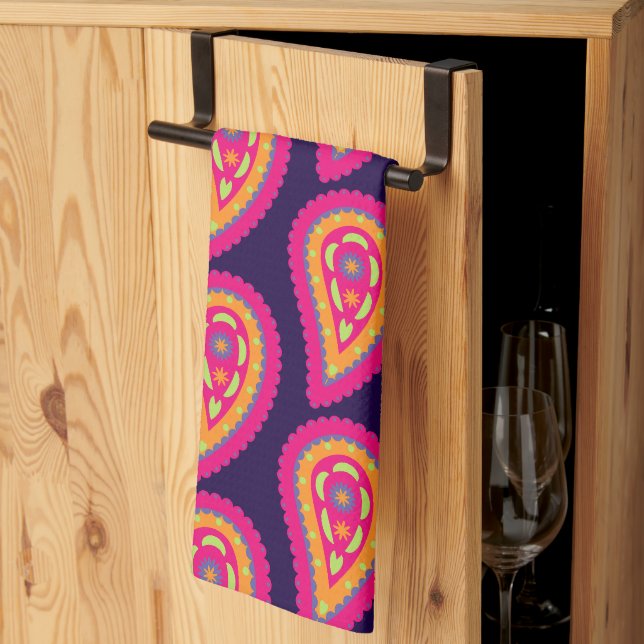 Linge De Cuisine Paisley coloré (Pliage en tiers)