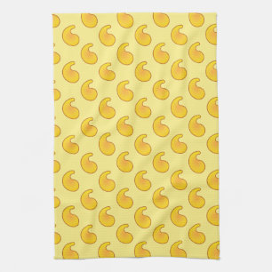 Linge De Cuisine Paisley jaune or et banane