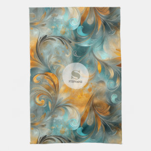 Linge De Cuisine Paisley métallique rustique Abstraite - Inspiré Vi