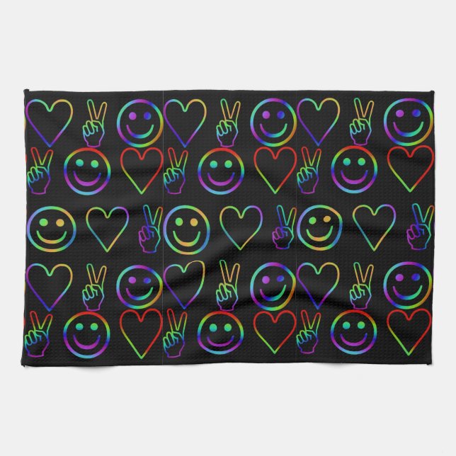 LINGE DE CUISINE PAIX, AMOUR ET BONHEUR (Horizontal)