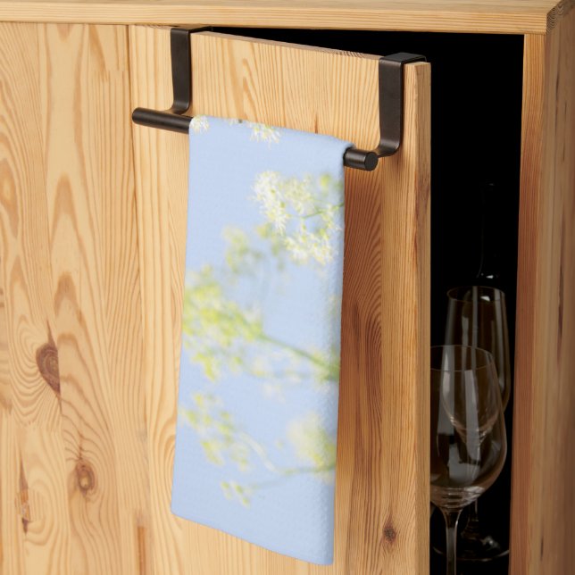 Linge De Cuisine Pale Douce Pastel Blue Sky Fleurs sauvages Pré (Pliage en tiers)