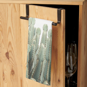Linge De Cuisine Pale Pastel Green Cactus Nature Plante