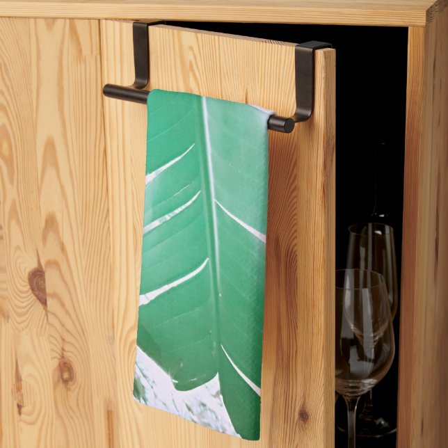 Linge De Cuisine Pale Vert Pastel Bananier (Pliage en tiers)