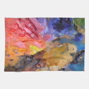 Linge De Cuisine Palette de couleurs de peintre artistique