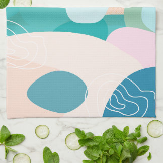 Linge De Cuisine Palette de couleurs Sunset Abstraite de formes bio