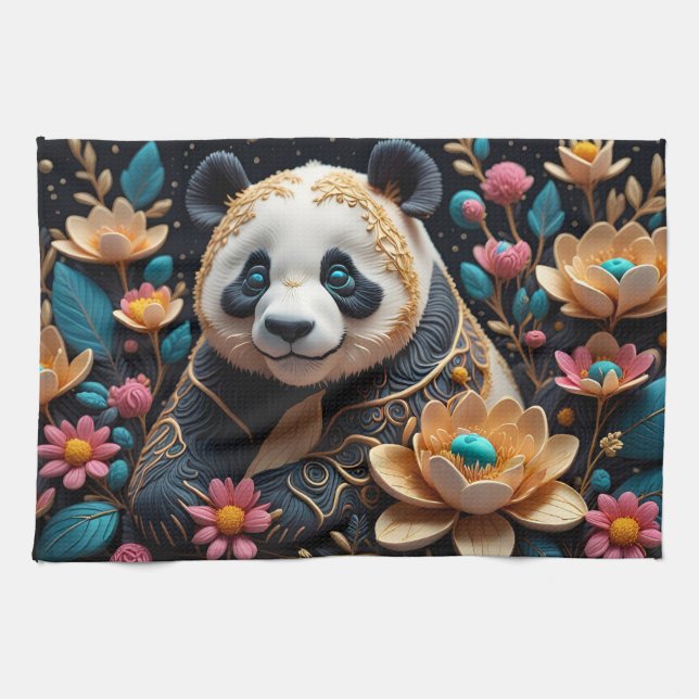 Linge De Cuisine panda (Horizontal)