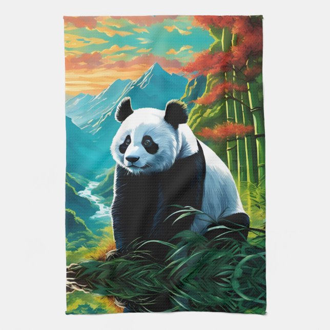 Linge De Cuisine Panda Bear dans les nuages (Vertical)