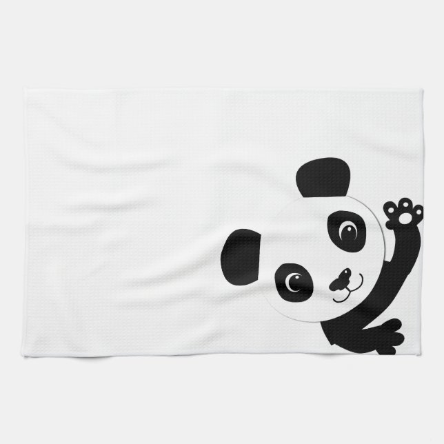 Linge De Cuisine Panda de ondulation (Horizontal)