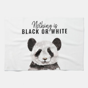 Linge De Cuisine Panda Funky Moderne Noir Et Blanc Avec Citation