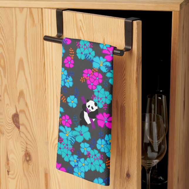 Linge De Cuisine Panda Paradise Bloom (Pliage en tiers)