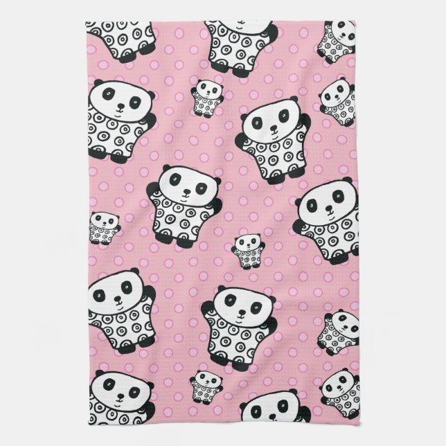 Linge De Cuisine Pandy le Panda à pois (Vertical)