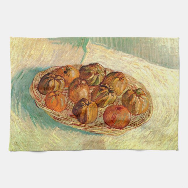 Linge De Cuisine Panier de pommes à Pissarro par Vincent van Gogh (Horizontal)