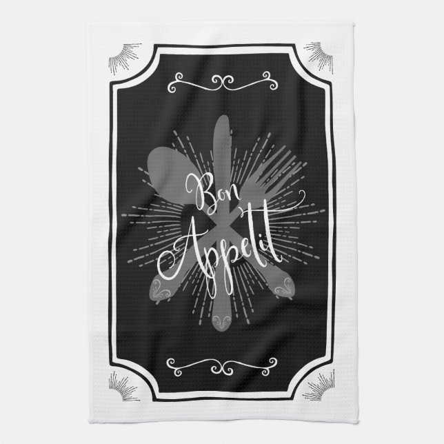 Linge De Cuisine Panneau de cuisine antique - Bon Appetit (Vertical)