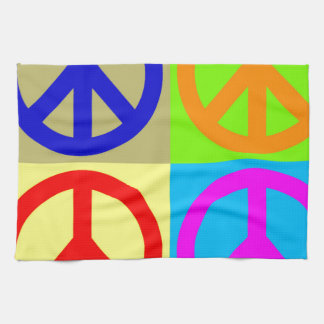 Linge De Cuisine Panneau de paix Art pop quatre couleurs
