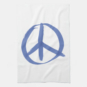 Linge De Cuisine Panneau de paix bleu