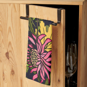 Linge De Cuisine Panneau rouge rose et jaune de fleurs d'aster