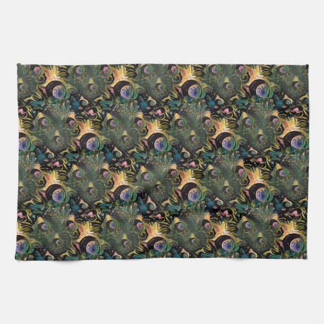 Linge De Cuisine Paon (Horizontal)