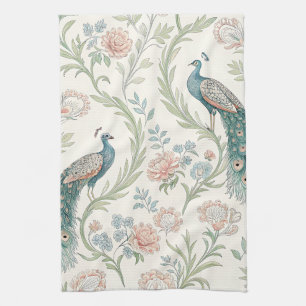 Linge De Cuisine Paon Élégant Floral Vintage (1)