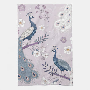 Linge De Cuisine Paon Élégant Floral Vintage (11)