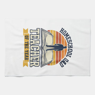 Linge De Cuisine Papa à la maison Professeur de l'année T-shirt vin