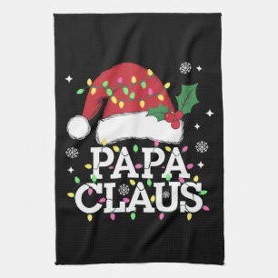 Linge De Cuisine Papa Claus Lumières de Noël Pyjama Famille Assorti
