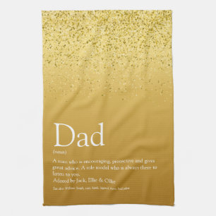 Linge De Cuisine Papa, Daddy, Définition de Père en lettres dorées