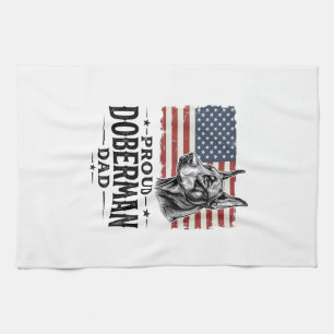 Linge De Cuisine Papa Doberman fier drapeau vintage vecteur de conc