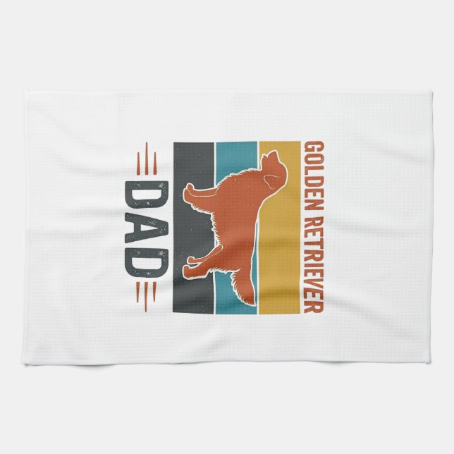 Linge De Cuisine Papa Golden Retriever Conception Vector pour Amate (Horizontal)