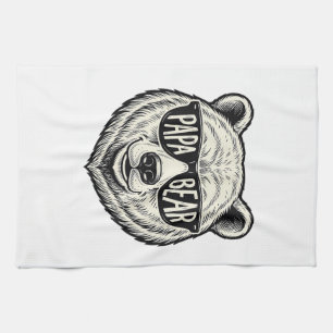 Linge De Cuisine Papa ours Lunettes de soleil Ours Tête Vector Desi